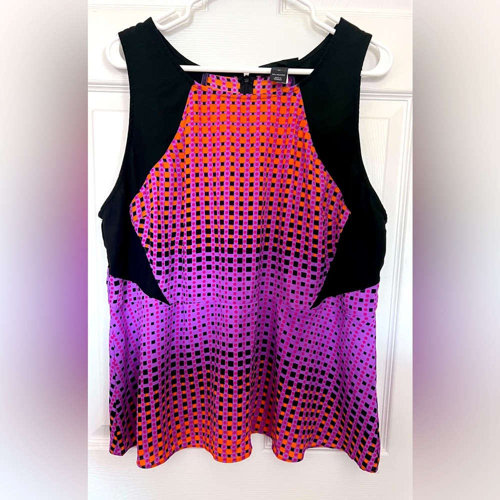 Lane Bryant Colorful Geometrical Peplum Top